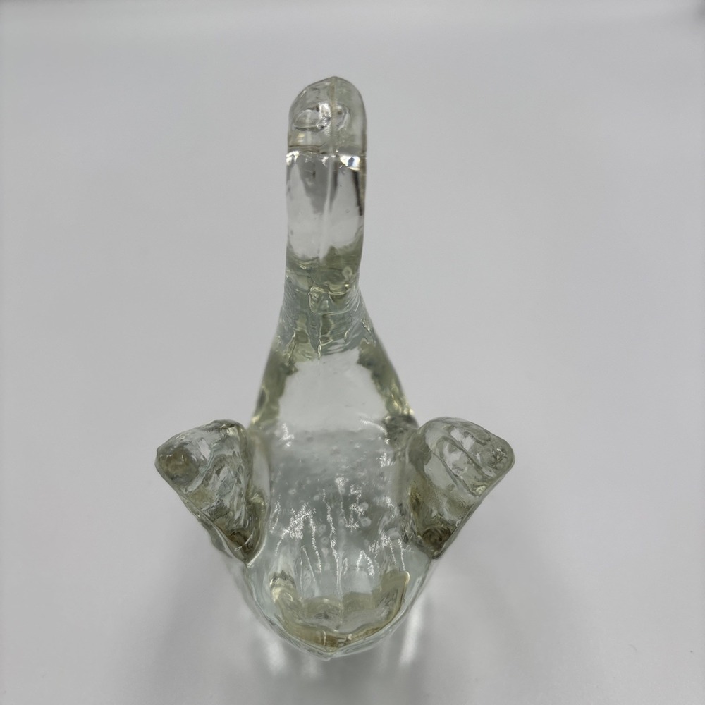 Art Glass Swan Paperweight Clear Figurine Animal Collectible‎ Decor ~ 4" Tall - Picture 4 of 9